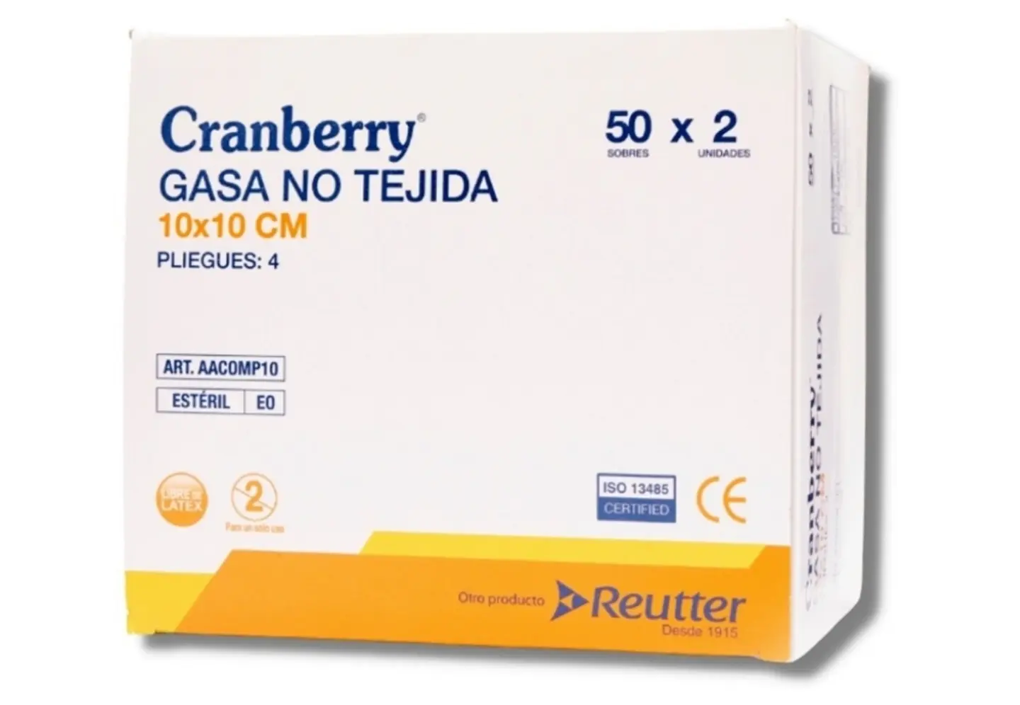Gasa Troquelada Esteril 10 x 10 cm - 50 Sobres de 2 und 1
