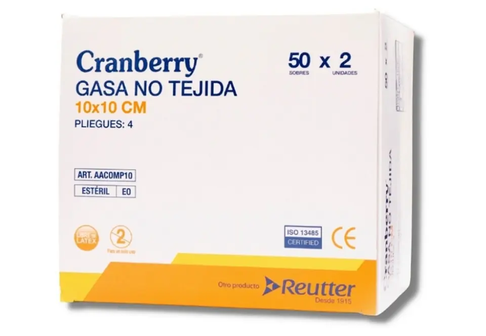Gasa Troquelada Esteril 10 x 10 cm - 50 Sobres de 2 und 1