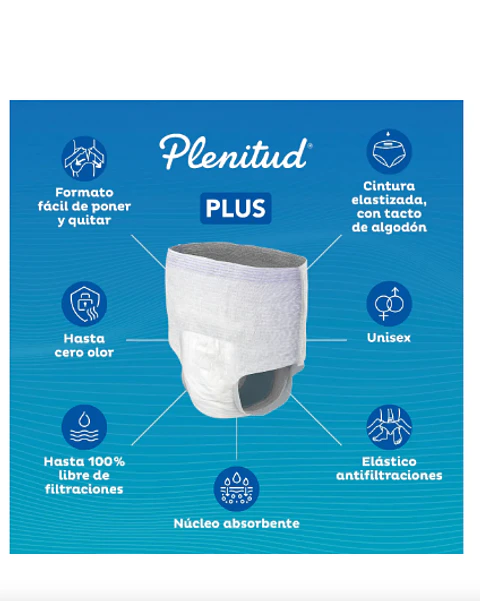 Pañales para Adulto Mayor Plenitud Protect - Talla G (24 und)