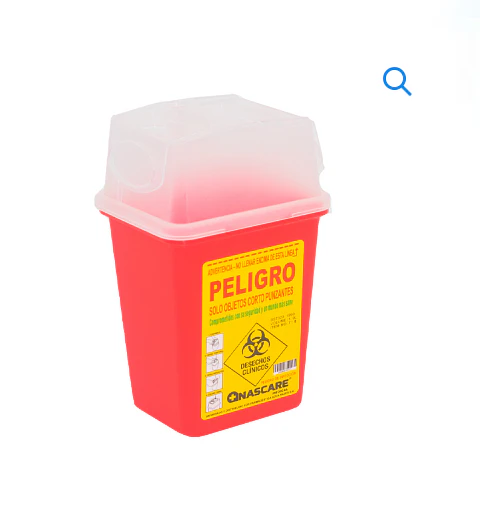 Contenedor de Agujas y Cortopunzantes Bioinfecciosos - 1 Litro