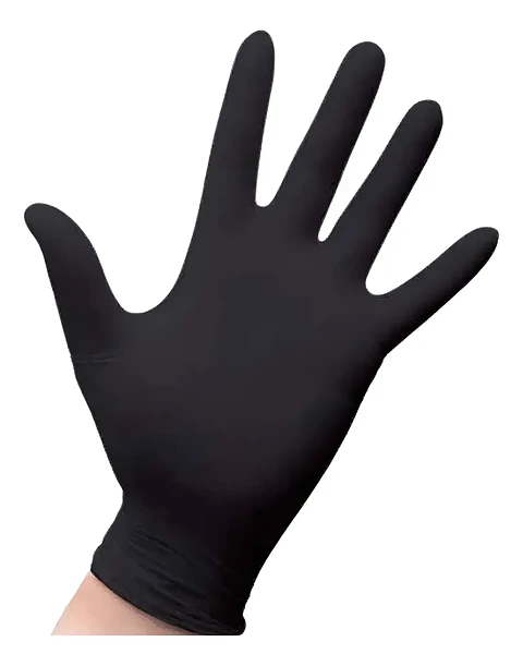 Guantes de Examen Nitrilo NovaCure NEGRO M