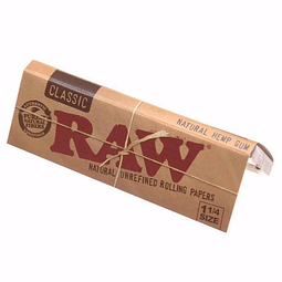  RAW CLASSIC 1 1/4 SIZE NATURAL UNREFINED ROLLING PAPERS