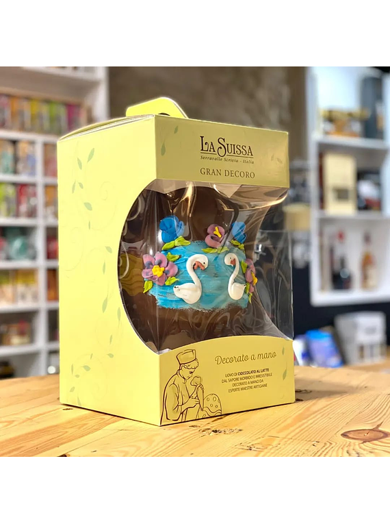 Ovo de Chocolate de Leite Artesanal Decorado à Mão - La Suissa 