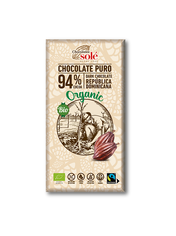 Chocolate Negro 94% Cacau 100g BIO