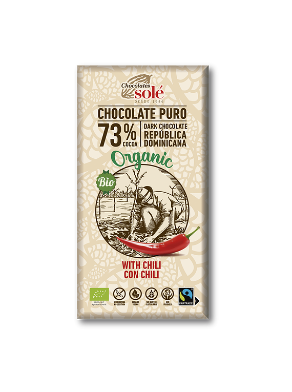 Chocolate Negro 73% Cacau com Chili 100g BIO