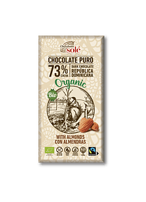 Chocolate Negro 73% Cacau com Amêndoas 150g BIO