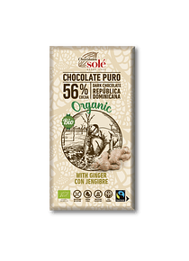 Chocolate Negro 56% com Gengibre 100g BIO
