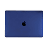 Case Macbook azul marino matte logo cut
