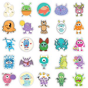 Set Stickers Cute Monsters