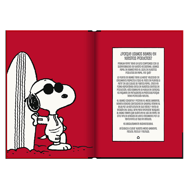 Libreta Snoopy tapa dura