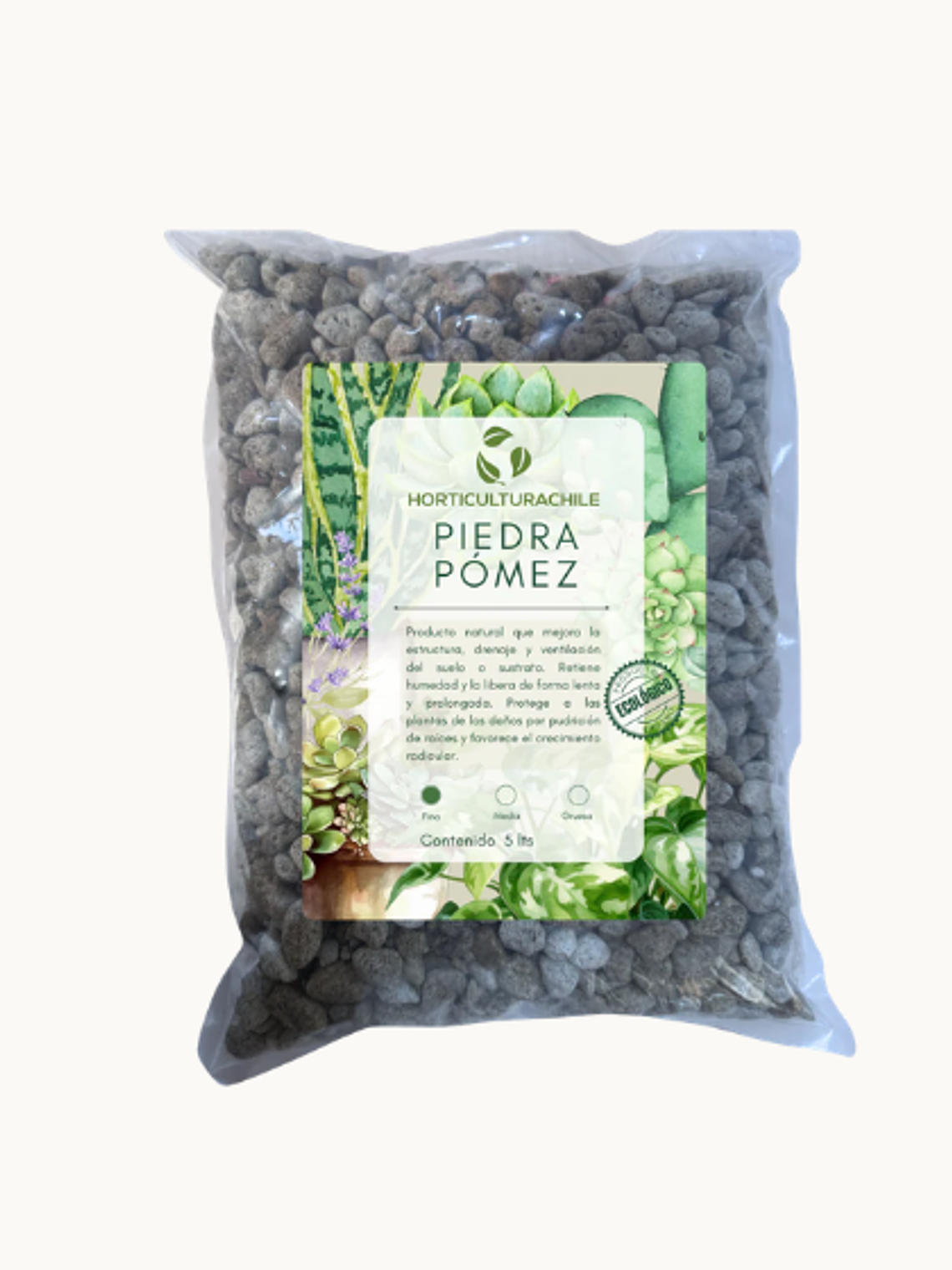 Piedra Pómez para jardinera 5 lts fina 1