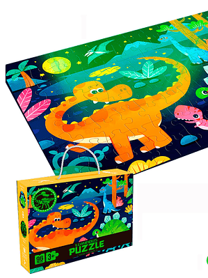 Rompecabezas Luminoso De Dinosaurios 95pz 