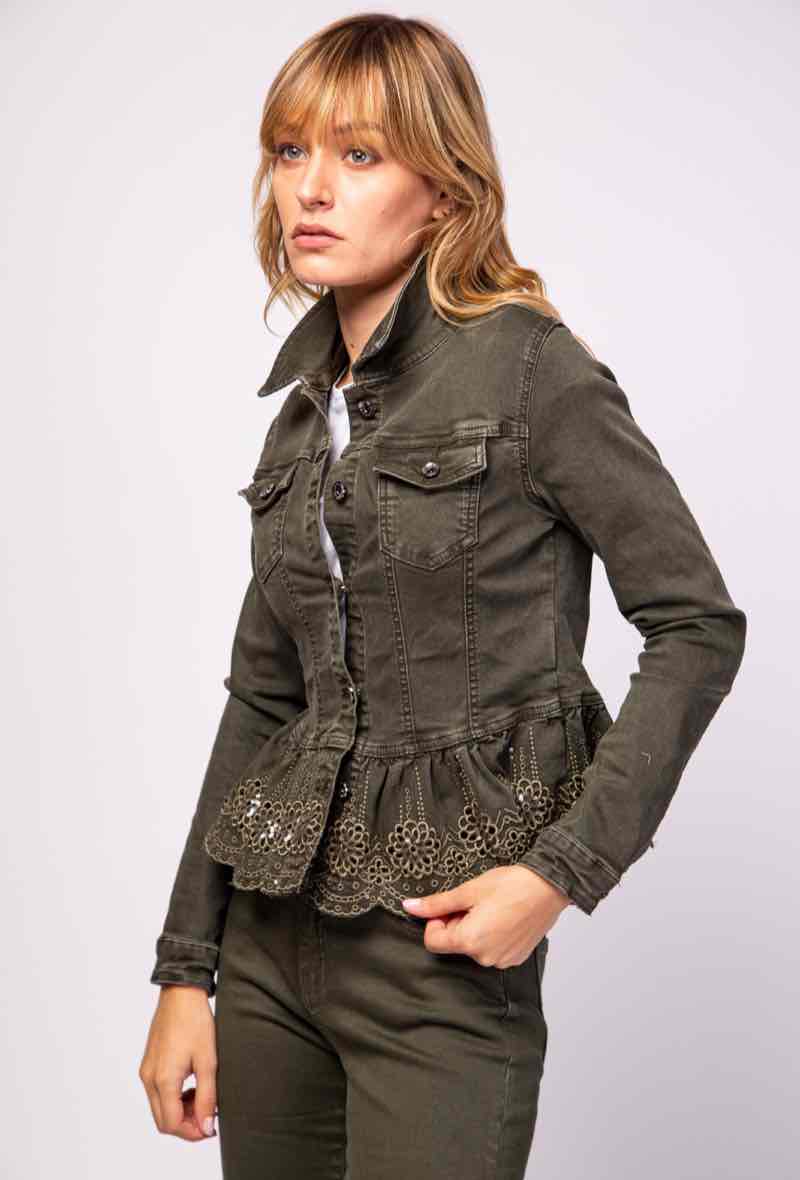 CHAQUETA JEANS BRODERI AMANDA KAKI