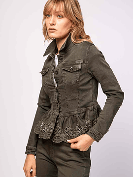 CHAQUETA JEANS BRODERI AMANDA KAKI