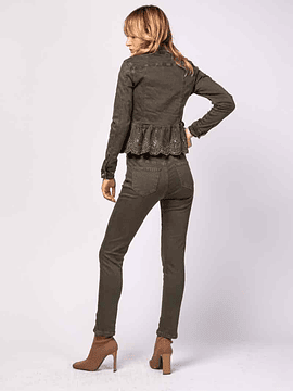 CHAQUETA JEANS BRODERI AMANDA KAKI