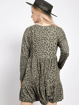 VESTIDO LEOPARDO NADIA KAKI