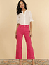 PANTALON JEANS BRODERIE FLORES FUCSIA