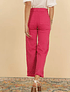 PANTALON JEANS BRODERIE FLORES FUCSIA