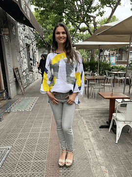 BLUSA LINO PINTURA BLANCA