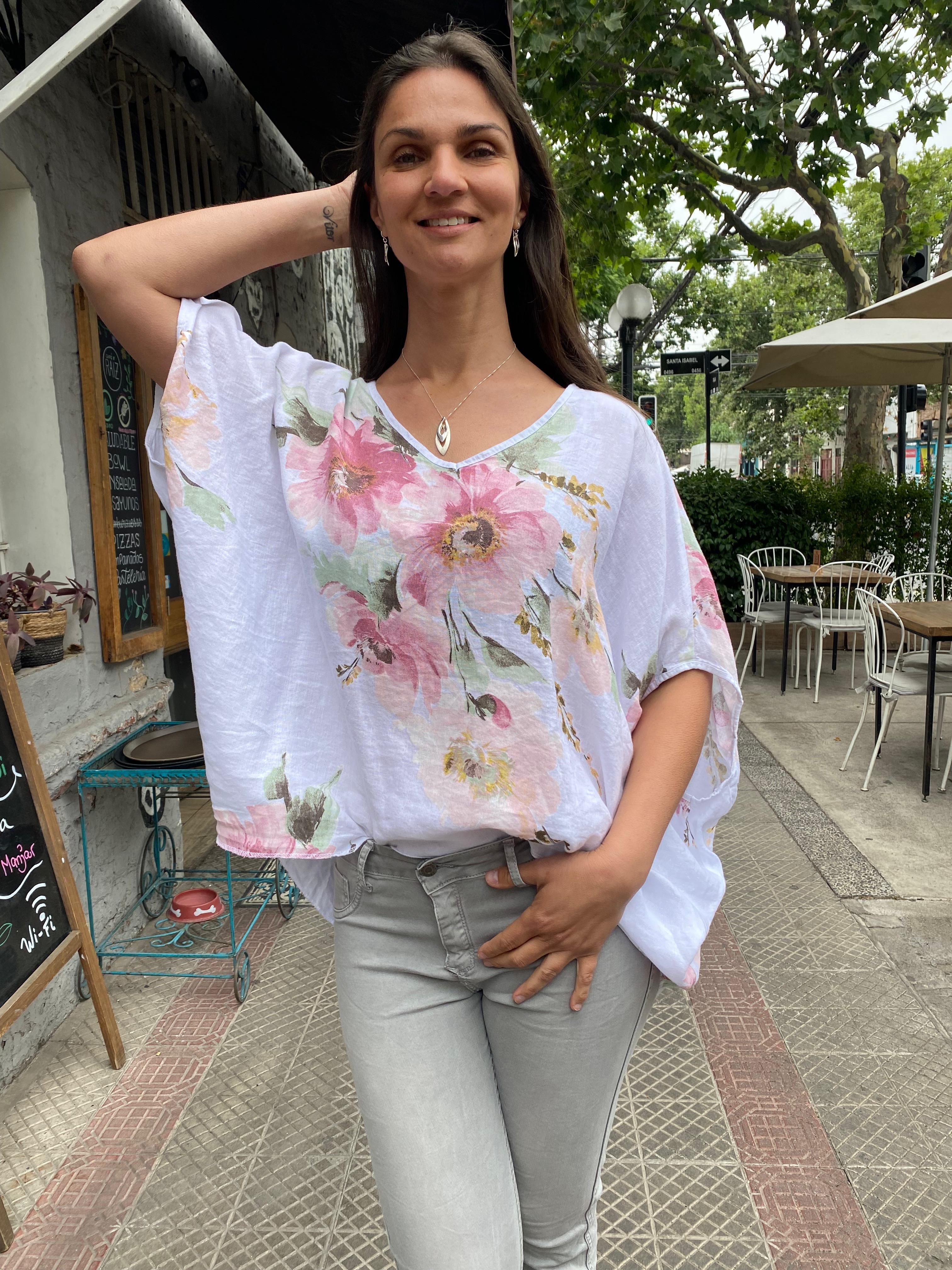 BLUSA LINO AMAPOLA BLANCA