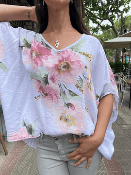 BLUSA LINO AMAPOLA BLANCA
