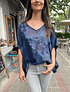 BLUSA LINO AMAPOLA AZUL MARINO
