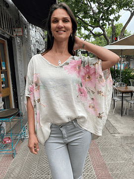 BLUSA LINO AMAPOLA BEIGE