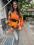 BLUSA LINO PINTURA NARANJA