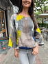 BLUSA LINO PINTURA GRIS PARDO
