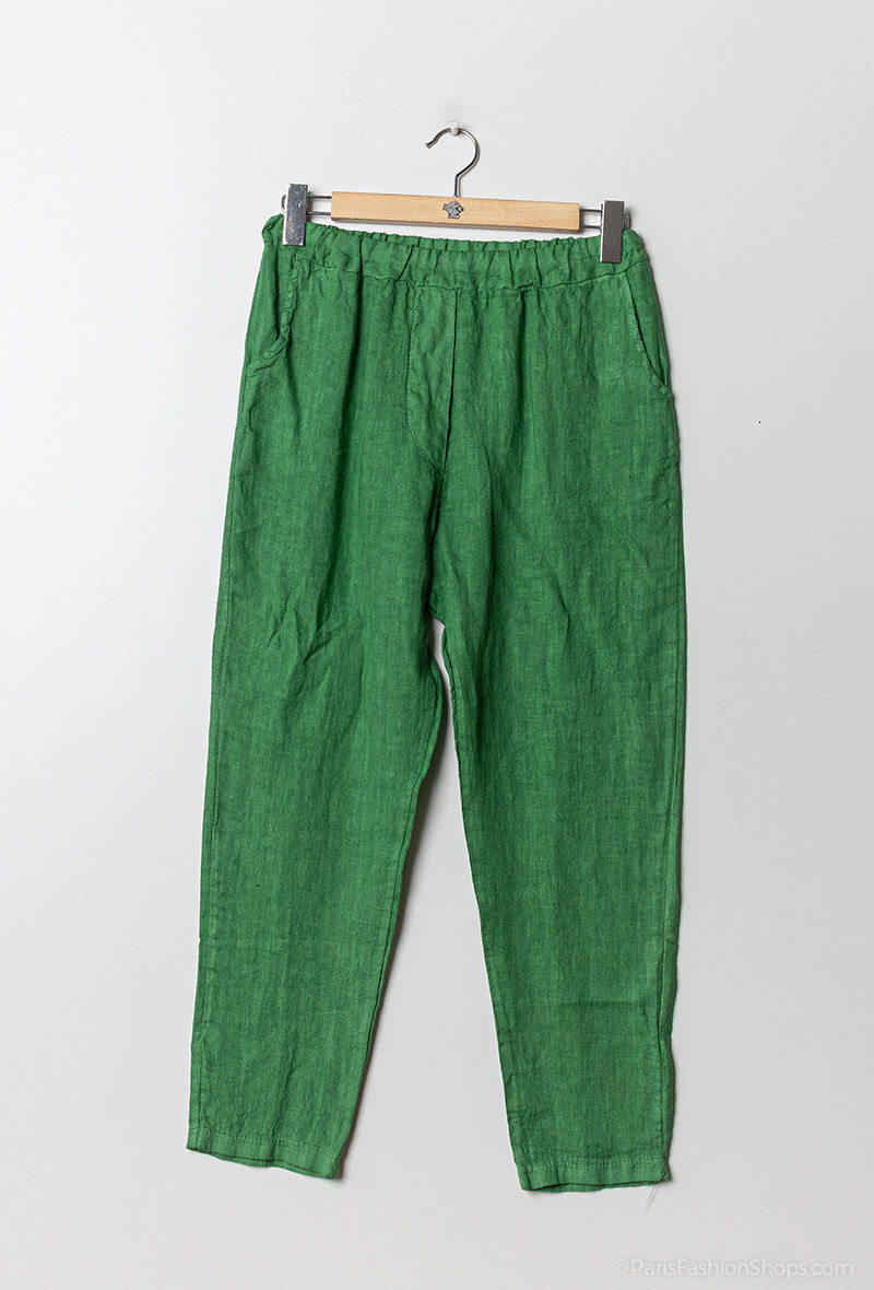 PANTALÓN LINO TATIANA VERDE