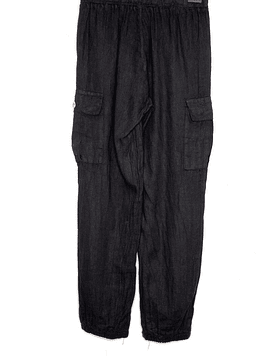 PANTALÓN LINO CARGO NADIA NEGRO