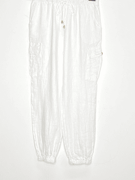 PANTALÓN LINO CARGO NADIA BLANCO