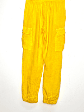 PANTALÓN LINO CARGO NADIA AMARILLO