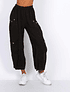 PANTALÓN LINO CARGO NEGRO