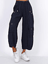 PANTALÓN LINO CARGO AZUL MARINO