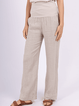 PANTALÓN LINO MANUELLE BEIGE