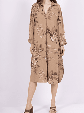 VESTIDO LINO TOPACIO CARAMELO