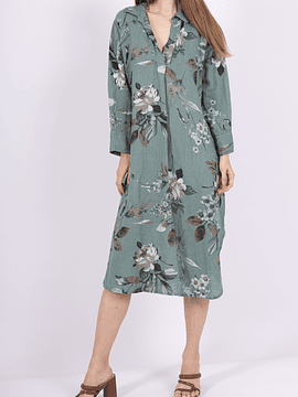 VESTIDO LINO TOPACIO CELEDON