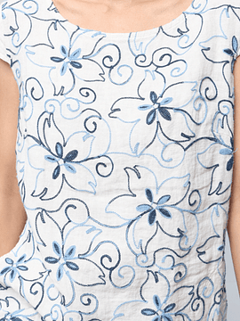 VESTIDO LINO BORDADO MONICA BEIGE TALLA S