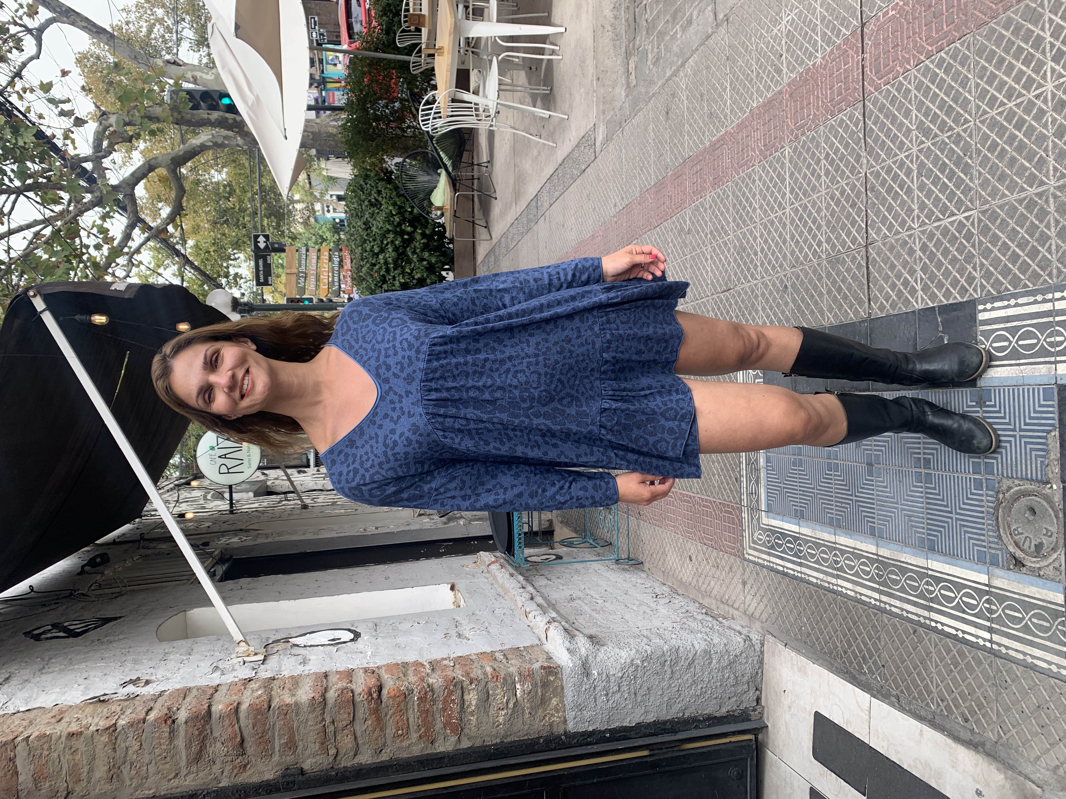 VESTIDO LEOPARDO NADIA AZUL