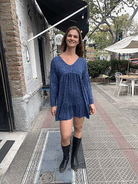 VESTIDO LEOPARDO NADIA AZUL