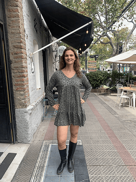 VESTIDO LEOPARDO NADIA KAKI