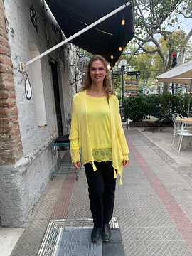 POLERA ENCAJE AMARILLO