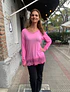 POLERA ENCAJE FUCSIA