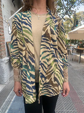 TAPADO ESTAMPADO CEBRA AZUL VERDE