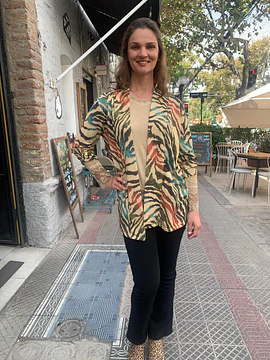 TAPADO ESTAMPADO CEBRA VERDE AZUL ROJO