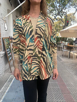 TAPADO ESTAMPADO CEBRA VERDE AZUL ROJO