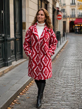ABRIGO ETNICO ROJO