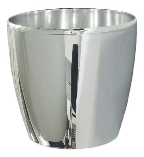 Maceta Plástica Bahía Chrome Metalizado 9cm Diámetro x8cm Alto