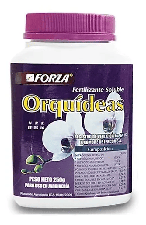 Fertilizante De Orquideas (plantas) Soluble Forza x250 Gramos